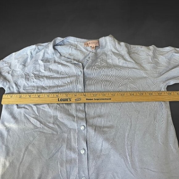 Philosophy Cardigan Button Front Closure Lightweight Breathable Fabric Blue W L - Picture 5 of 8